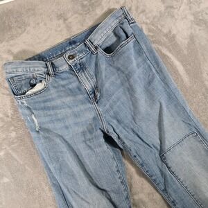 Boyfriend Jeans Distressed Denim Light Wash Casual Everyday Women's Size‎ 32